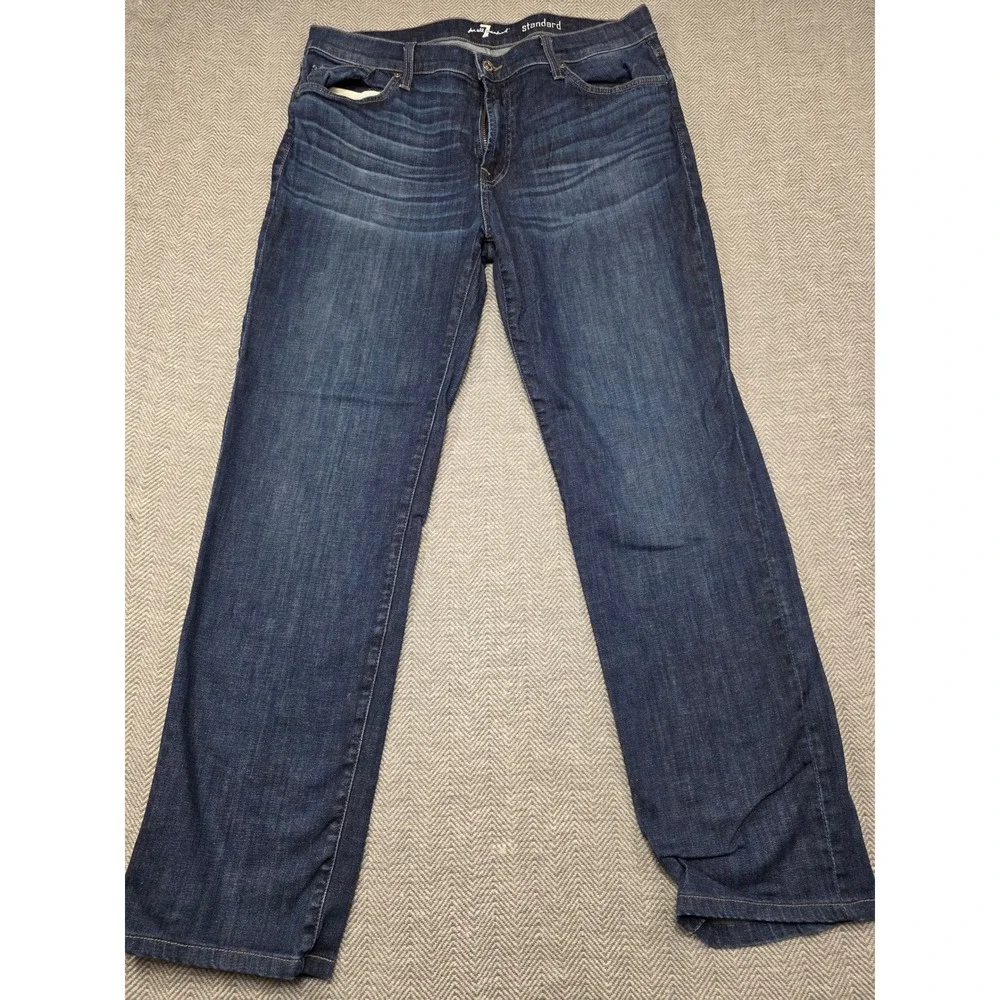 7 For All Mankind Standard Mens Straight‎ Leg Jeans Dark Wash Size 36 x 29